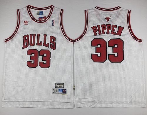 Bulls #33 Scottie Pippen White Throwback Stitched NBA Jersey | Cheap ...