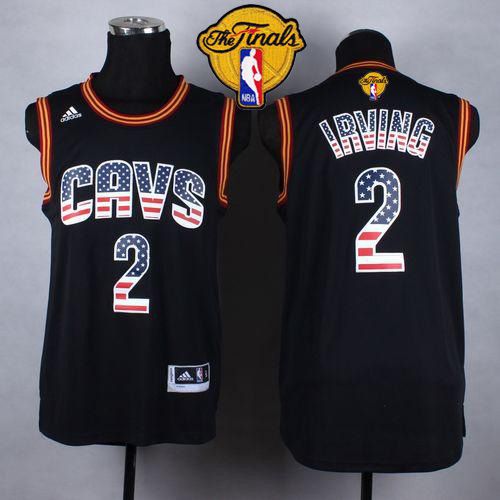 Cavaliers #2 Kyrie Irving Black USA Flag Fashion The Finals Patch ...