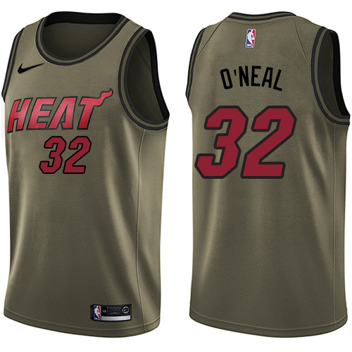 Nike Heat #32 Shaquille O'Neal Green Salute to Service NBA Swingman ...